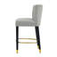 Le tabouret de 27 pouces au design moderne avec un repose-pieds lisse, circulaire et en tissu crée un look sophistiqué et luxueux-83003534