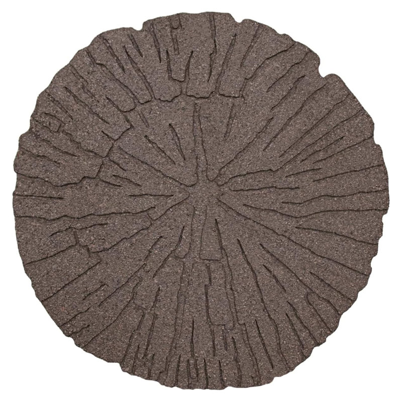  4 Pack 18x18" Cracked Log Round Decorative Stepping Stones, Brown