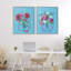 Ensemble de 2 giclées encadrées, "Vivid Flower Vases on Blue", par Susan Lugar-1352169250-1352169262