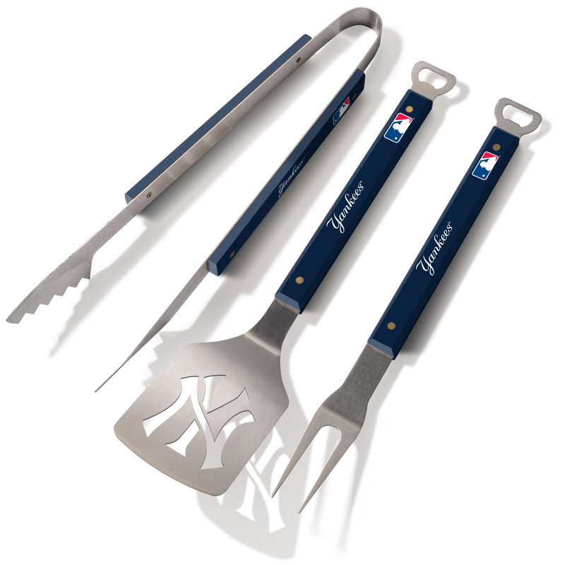 New York Yankees Dark Blue Stainless Steel BBQ Tongs Set