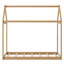 Lit simple en bois, couleur bois