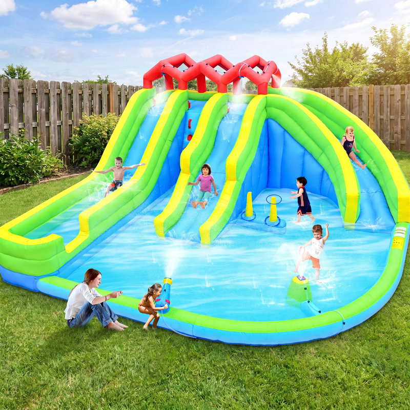 Grande glissade de parc aquatique avec glissade d'eau Adam 17x16.5FT