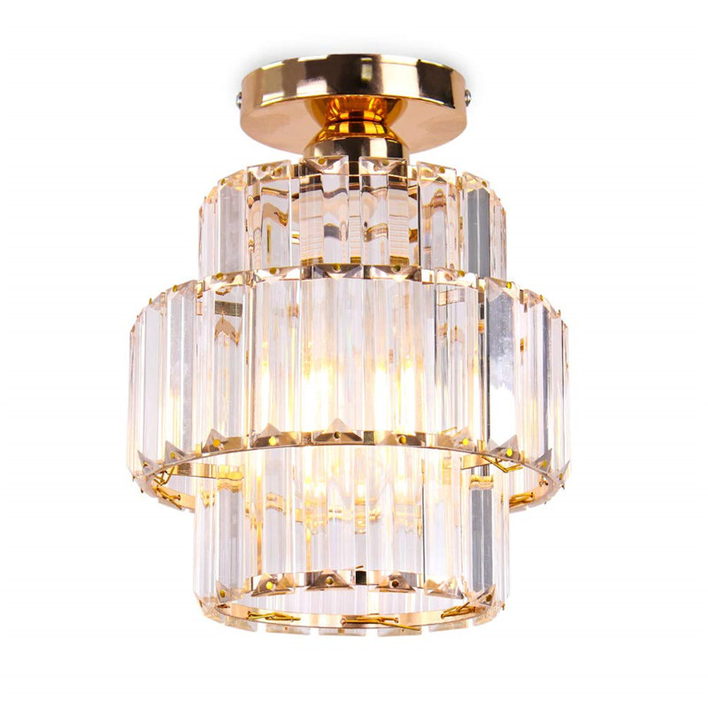 20Cm Semi Flush Mount, Gold
