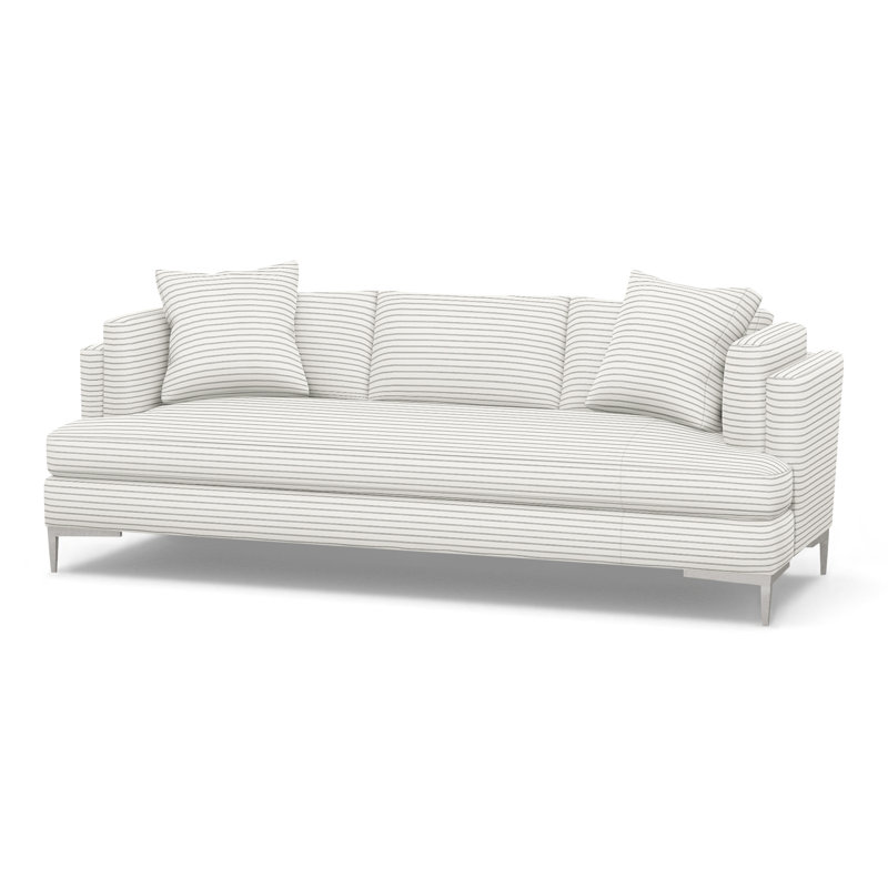 Aiden Upholstered 90.5'' Sofa, Stainless Steel, Perigold Birchbox Tuxedo