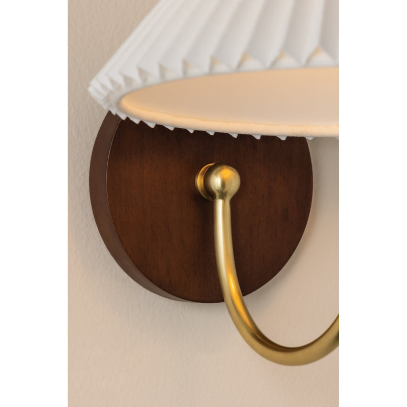 Applique murale 1 lumière en laiton vieilli 10,5 pouces de large Mitzi Acacia