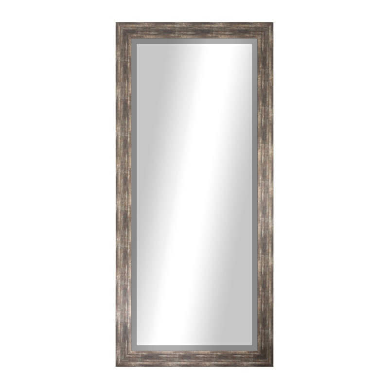 Beveled Full Length Mirror, Brushed Brown