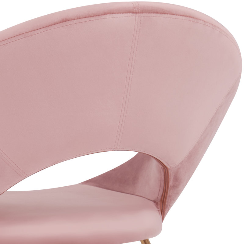 Crivello 71.12 cm Wide Contemporary Velvet Accent Chair with Open Back, Light Pink