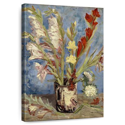 Vase Harnek avec glaïeuls et asters de Chine