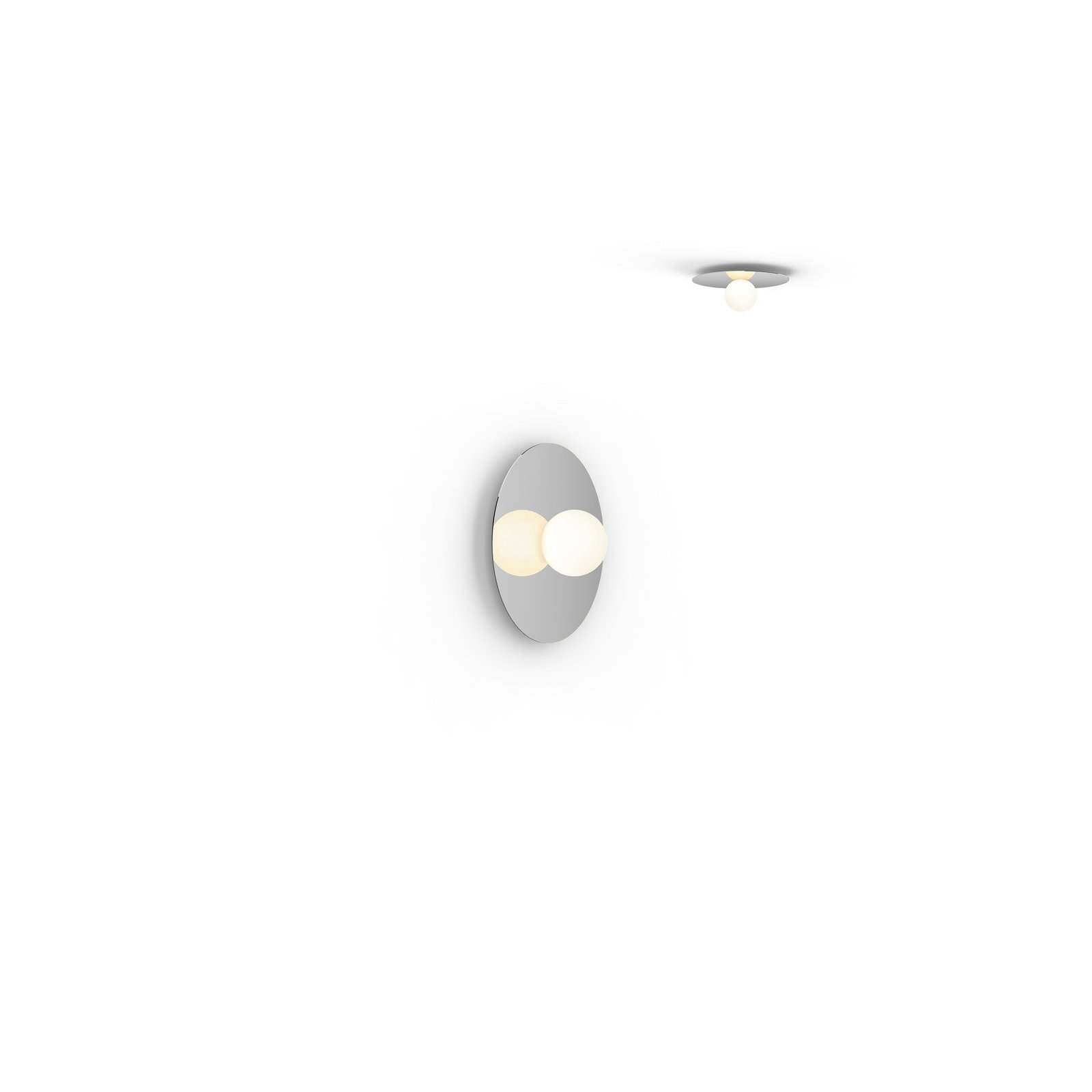 Bola Flush Disc, Chrome, 6.2" H x 12" W x 12" D