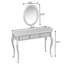 Coiffeuse de luxe dorée avec miroir ovale et 3 tiroirs de rangement, parfait pour les bijoux de maquillage, console de meuble-lavabo de fabrication élégante de haute qualité, matériau