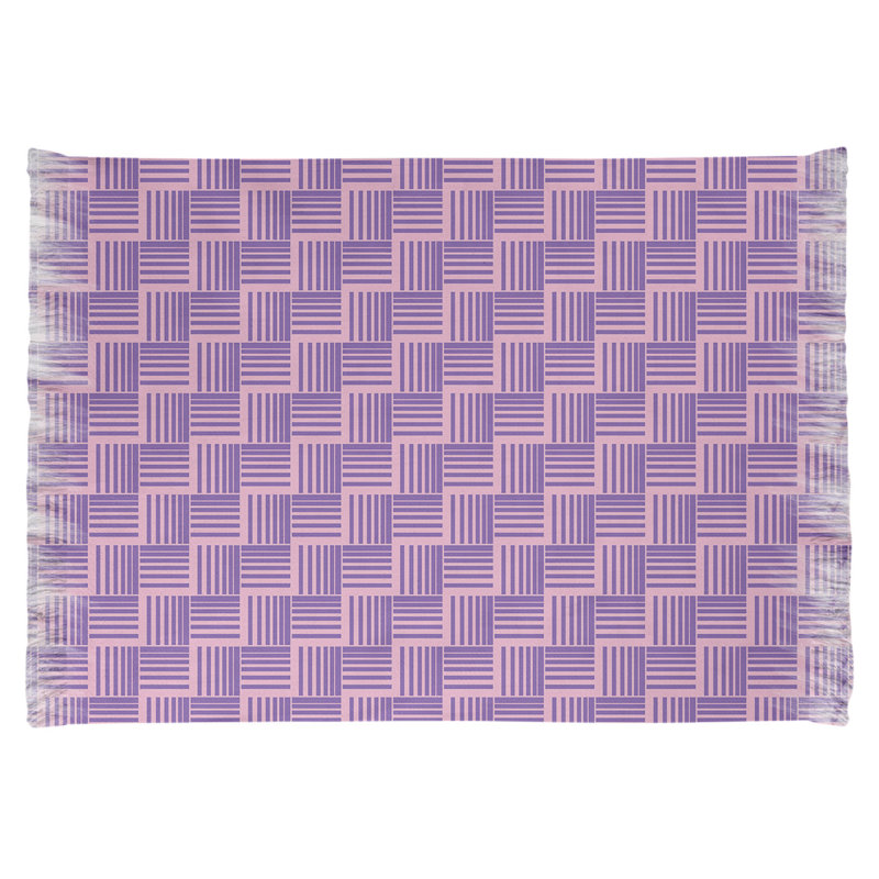 Tapis de zone mauve à rayures basketweave, Oui