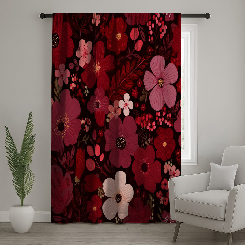 Rideaux floraux, voilages et voilages à motif floral - 1 panneau, Transparent, 50 po x 80 po - 1 panneau