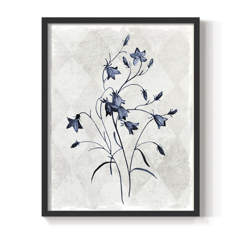 Harlequin Botanical II Framed Print - Solid Wood, 11" H x 9" W, Black
