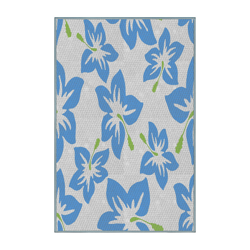 Tapis bleu/gris/vert à motif Denver, Rectangle 7 pi x 10 pi