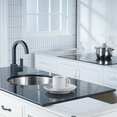 Single-Handle Stainless Steel Bar Faucet, Single Hole, Deck Mount, With Supply Lines