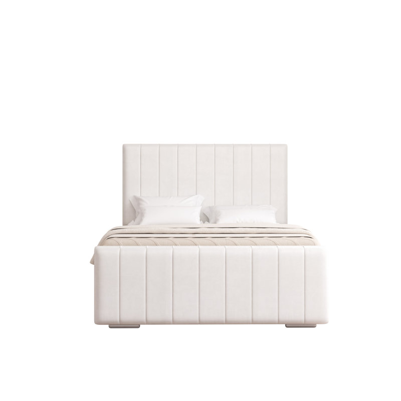 Scarlette Upholstered Bed Frame, White, Double (4'6)