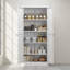 Garde-manger de 61 po en métal blanc, organisateur de rangement robuste avec tablettes réglables et capacité de 110 lb | Idée cadeau