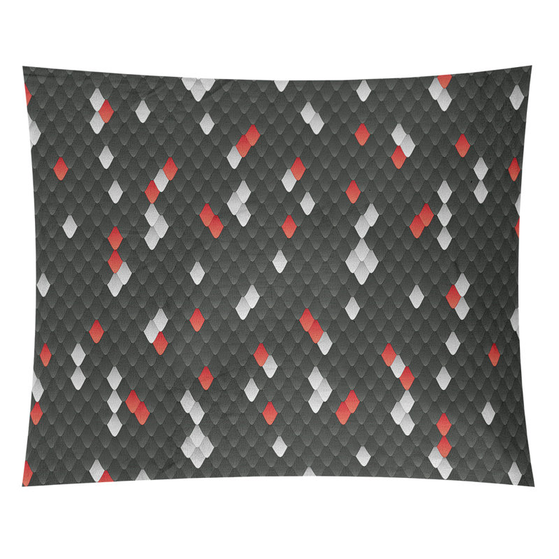 Tapisserie murale balances de serpent, H 27,5 po x l 37,5 po, Noir / Rouge