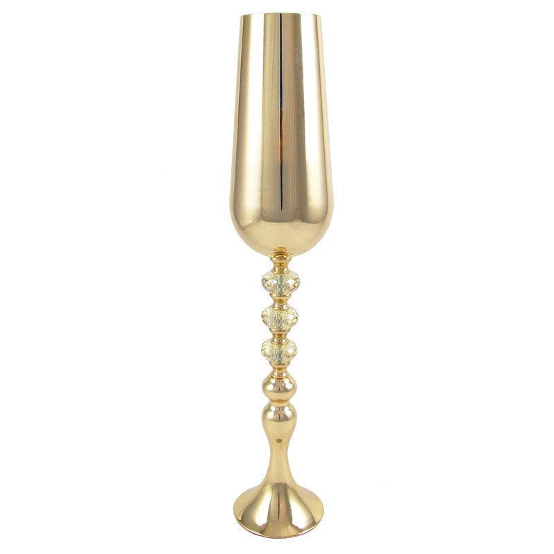 Vase de table en métal Ellett, Argent, H 22 po x l 4,25 po x P 4,25 po