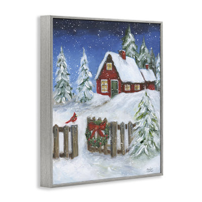 Art traditionnel sur toile, scène traditionnelle d'hiver par Marilyn Dunlap