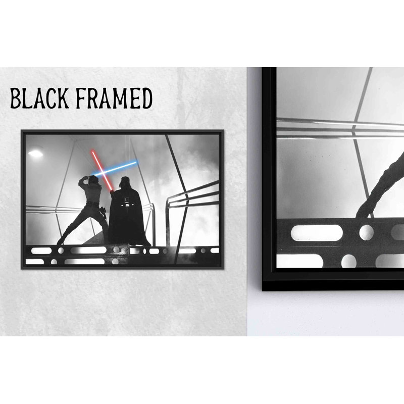Impression sur toile Star Wars: Luke Skywalker contre Darth Vader, impression sur toile noire 1P, 35,5 po H x 47,3 po l