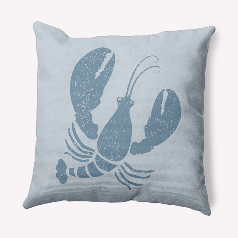 Housse de coussin et insert Lobster Coastal, Gris fumée cendré, 14 po x 20 po