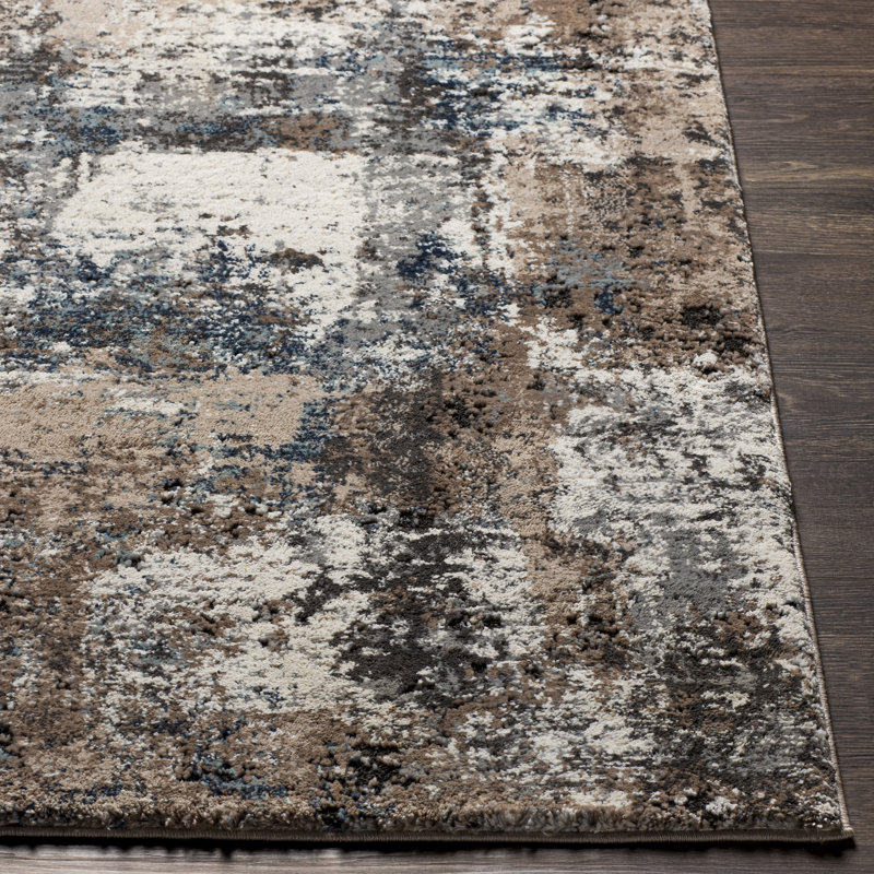 Tapis beige / turquoise Brod, Rectangle 7 pi 10 po x 10 pi