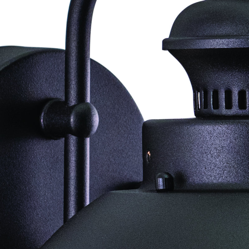 Mohnton 8 in. H 1-Light Textured Black Coastal Outdoor Wall Sconce made of Durable Steel, Clear Seeded Glass Shade, LED Compatible, Use for Exterior Porch Patio Front Door or Garage