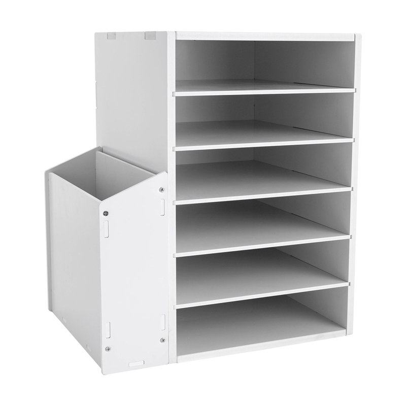 Classeur empilable en bois manufacturé Jazziah, Blanc