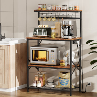 31.5'' Iron Standard Baker's Rack with Microwave Compatibility