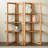 Wood Handmade Folding 3 Shelf Storage Brown Shelving Unit With Silver Metal Hardware