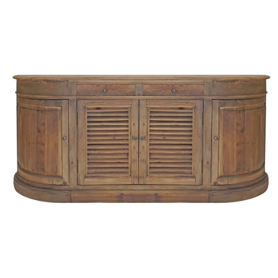 70 Inch Sideboard Console Serving Buffet Cabinet, 2 Shuttered Doors, Brown