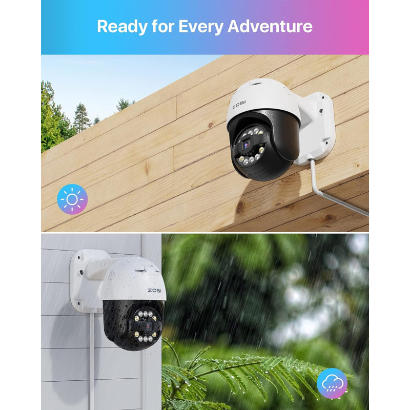 8CH 4K PoE NVR Security Camera System with 2TB HDD, 5MP Outdoor 355°PTZ PoE Camera, 2-Way Audio, White