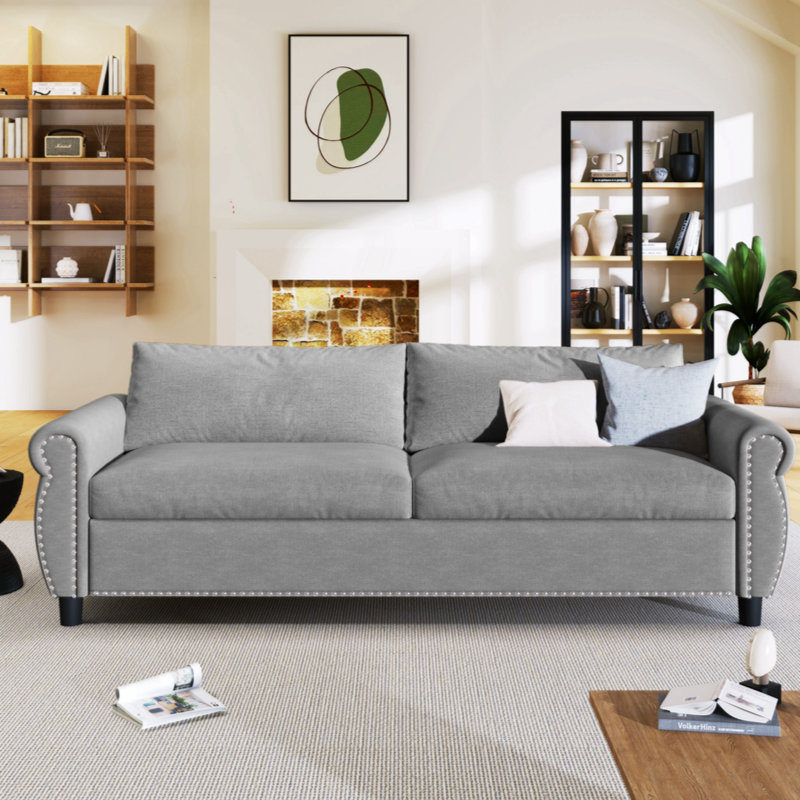 Canapé-lit Cassendra, Polyester gris