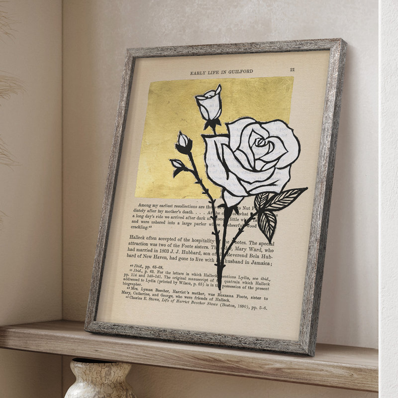 Floral Diary III, reproduction encadrée - bois massif, H 15 po x l 12 po