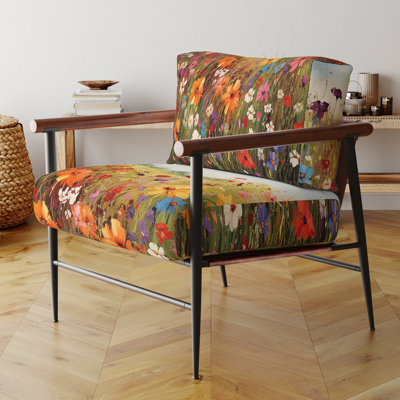 Chaise colorée avec accoudoirs rembourrés Meadow Blooms I