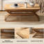 Table basse de style Mid-Century moderne, table d'appoint rectangulaire en bois tissé de 43,3 po avec base en bambou tissé - Table basse Boho
