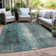 Machine Washable Indoor/Outdoor Xhevrie Teal Rug