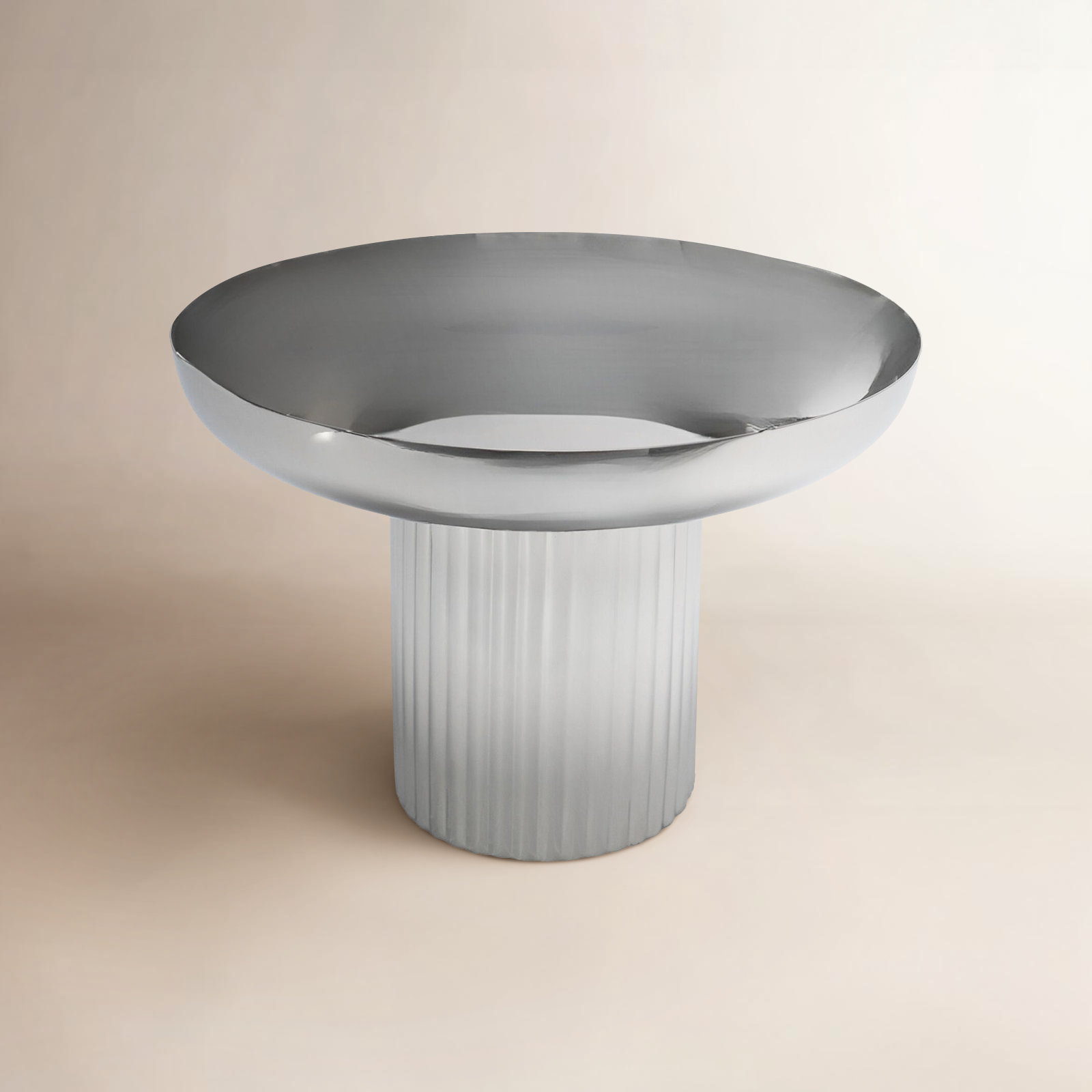 Guilded Round Platter, 8.19" H x 11.75" W x 11.75" D, Silver