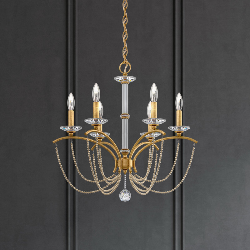 Priscilla 6 - Light Chandelier, Heirloom Gold/Bronze Pearl 