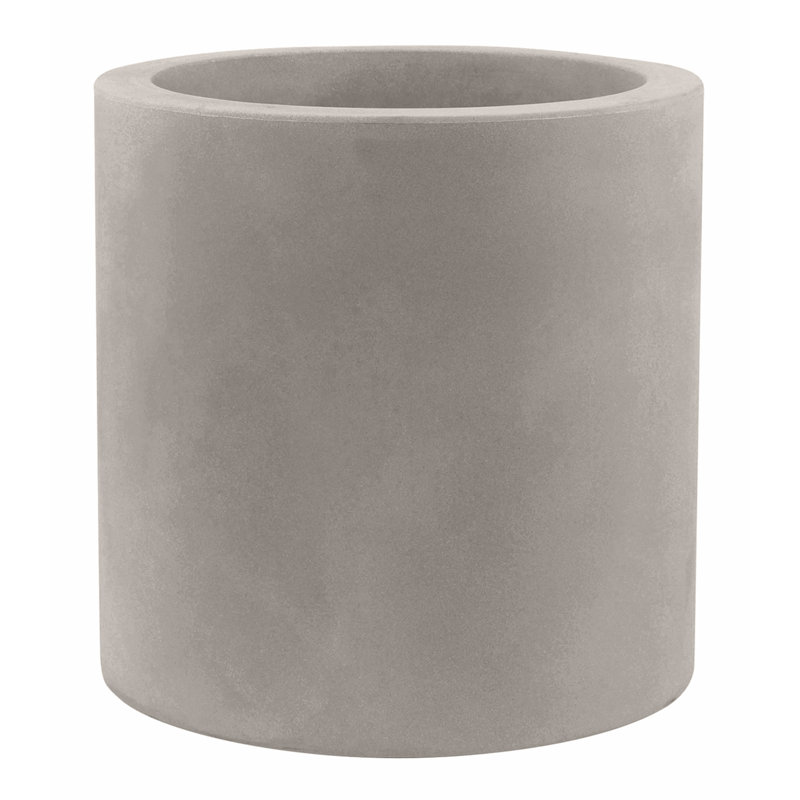 Cilindro Resin Pot Planter, Taupe, 24" H x 23.5" W x 23.5" D