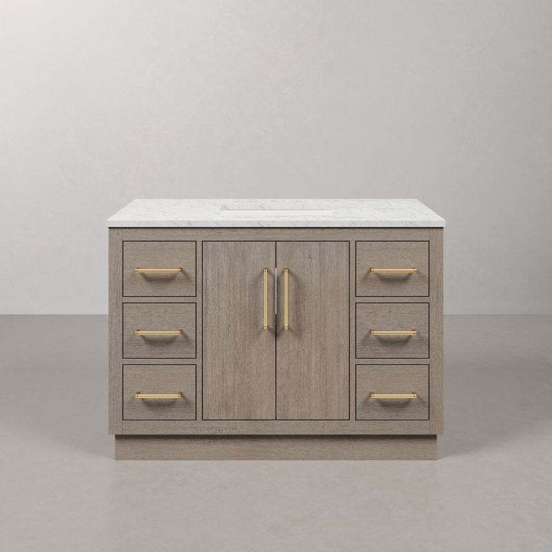 Hugo 48'' W Single Vanity, Satin Gold