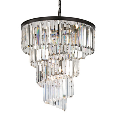 Lustre à 9 lumières de 26 po de large Palacial - Bronze huilé