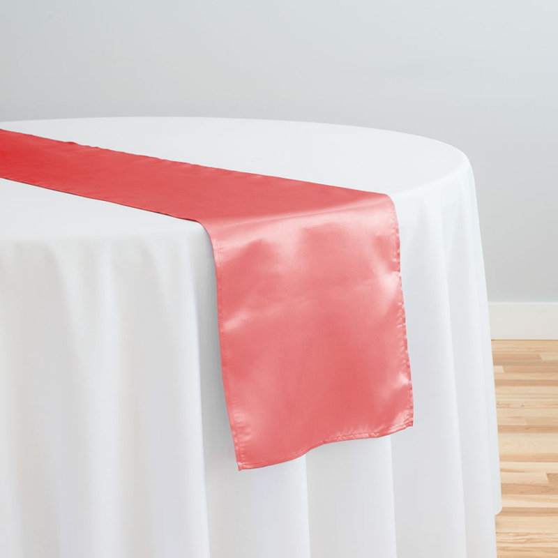 14 X 108 Satin Table Runner, Coral