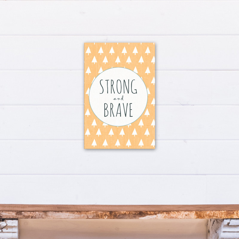 Art sur toile solide et courage Brannon, H 18 po x l 12 po x P 1,25 po, Orange