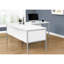 Bureau d'ordinateur moderne de 122 cm (48 po) de long - Plateau en stratifié blanc et structure en métal argenté - Élégant et pratique, idéal pour le travail et les études à domicile