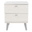 Augusta Curve 2-Drawer Bedside Table, White Wash