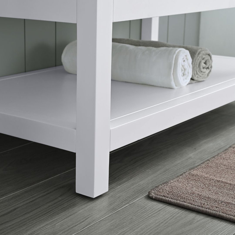 Ensemble de meuble-lavabo simple 42 po Vicini, Blanc / nickel brossé