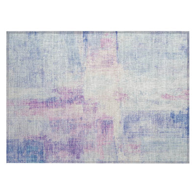 Machine Washable Indoor/Outdoor Xhevrie Sky Rug