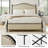 Alaja Upholstered Platform Metal Four Poster Bed with Bolster Pillow-82637444